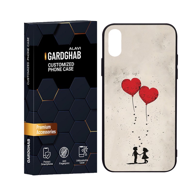 کاور گارد قاب علوی مدل دورژله ای پشت گلس عاشقانه مناسب برای گوشی موبایل اپل iPhone X  XSمدل 7