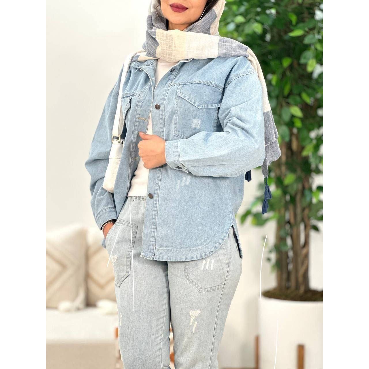 شومیز لش جین با کیفیت فوق العاده شیک و خاص کد2603 ترمه