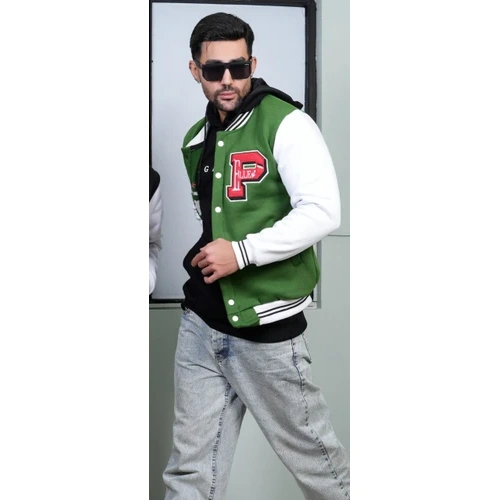 بامبر جکت بیسبالی نخ orginal سبز