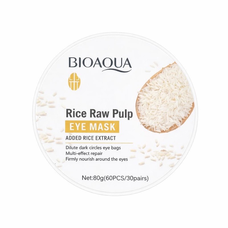 ماسک دور چشم بایوآکوا مدل Rice حاوی عصاره برنج، آبرسان و مرطوب کننده قوی پوست