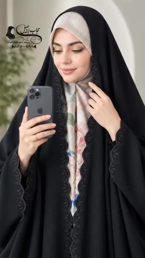 چادر عربی گلدوزی شکوفه جنس ندا (قد150 تا170)جدید