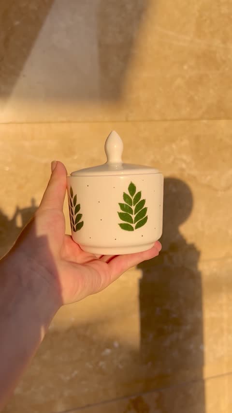قندان سرامیکی طرح برگ ماهی سرام 
