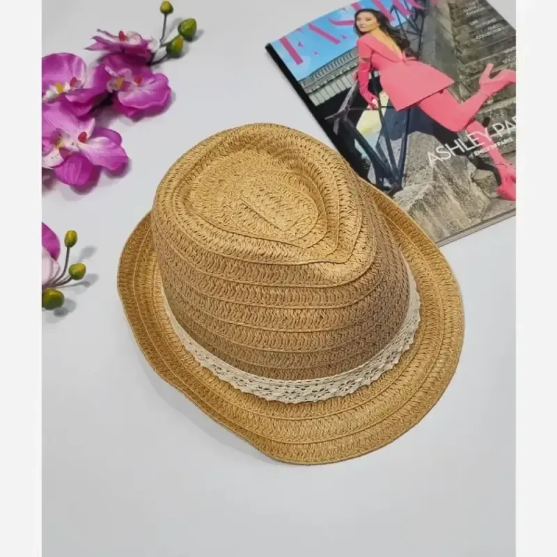 کلاه حصیری وارداتی فریسایز لبه 4 سانت (3)