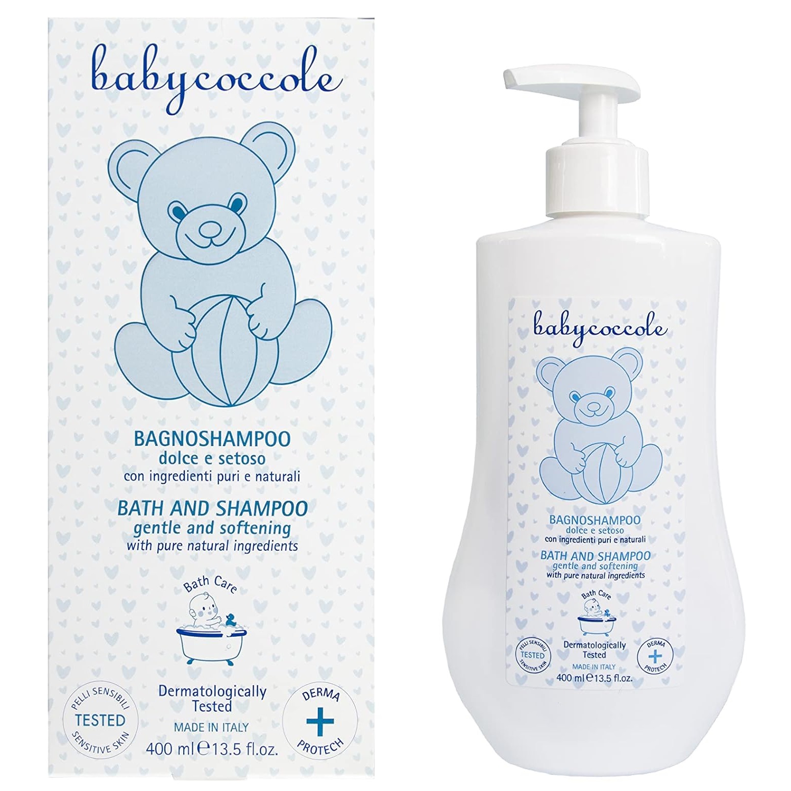 شامپو بدن و موی کودک بیبی کوکول Babycoccole حاوی عصاره گل نیلوفر آبی ضدسوزش چشم حجم 400 میل
