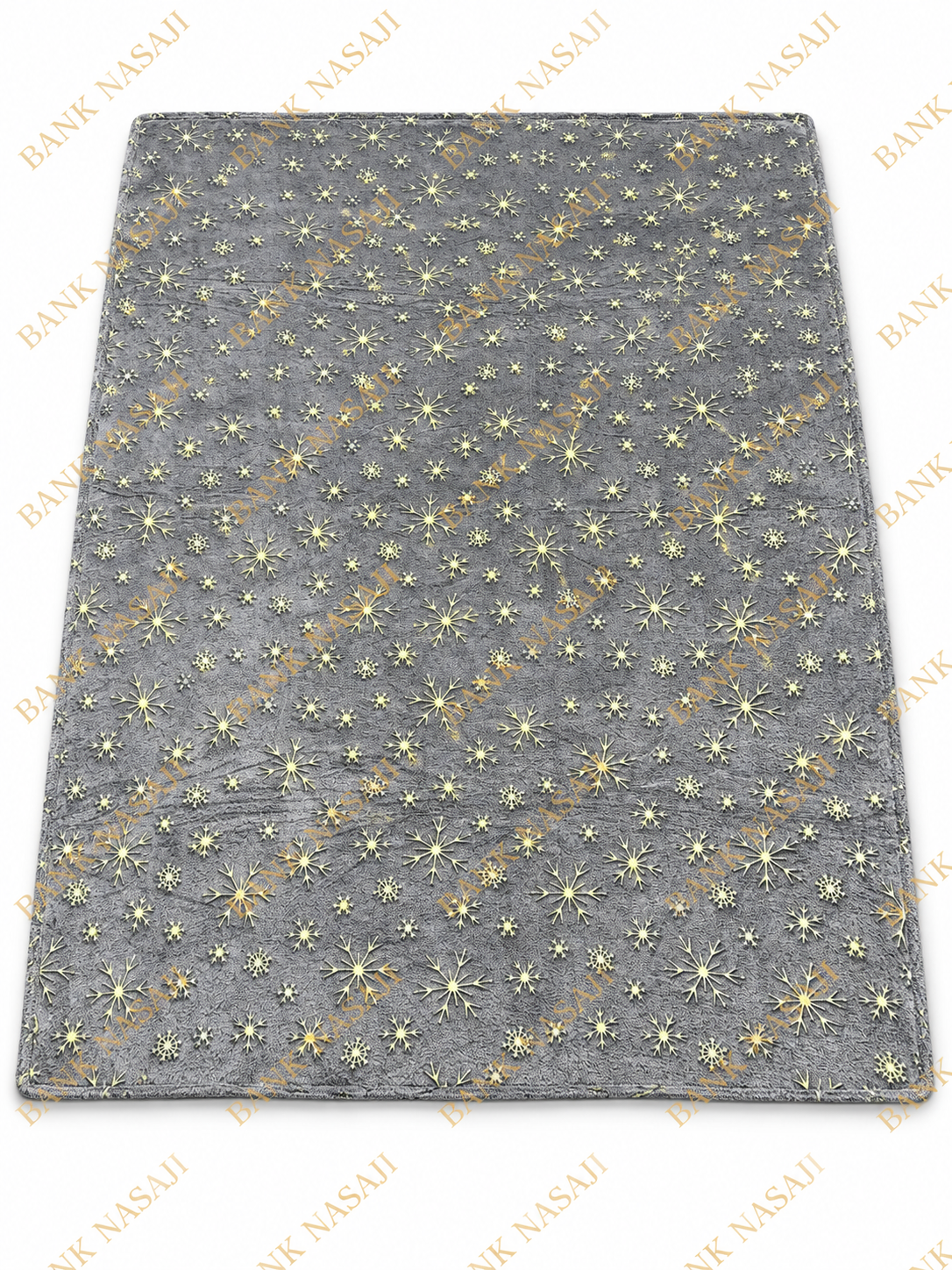 پتو مسافرتی دونفره شبنما طرح برف طوسی 200×220