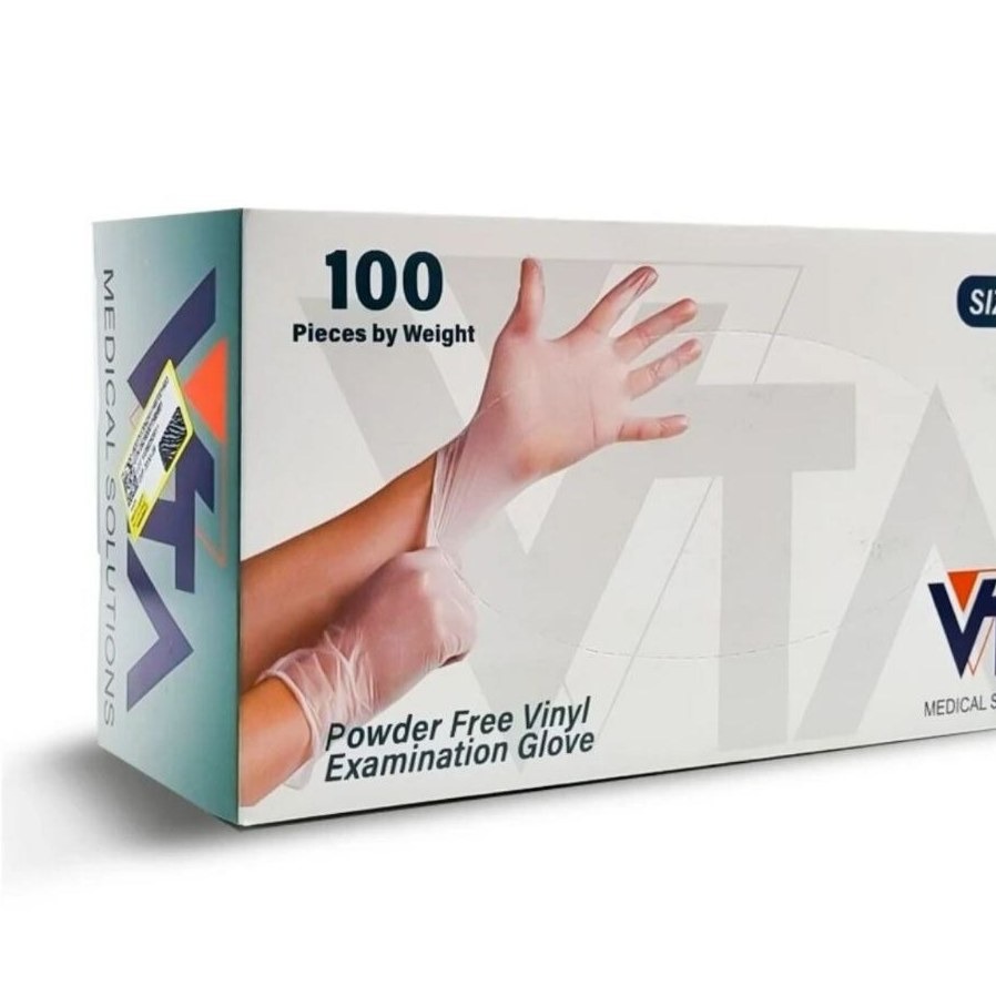 دستکش ونیل بی رنگ 100 عددی سایز XL ایکس لارژ VTA