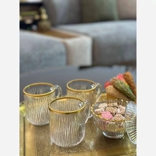 فنجان طرح سولو لب طلا نوری تازه(6 عددی)