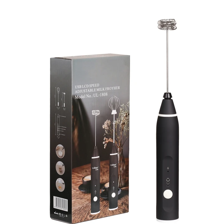 همزن دستی شارژی یونیک لایف مدل UL-1808 سه سرعته مناسب فوم گیری رنگ مشکی