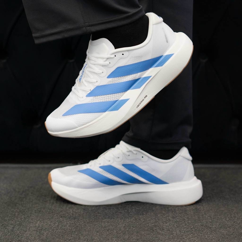 کتونی ویتنامی آدیداس آدیزیرو ایوو اس ال سفید آبی کیفیت اورجینال Adidas Adizero Evo sl