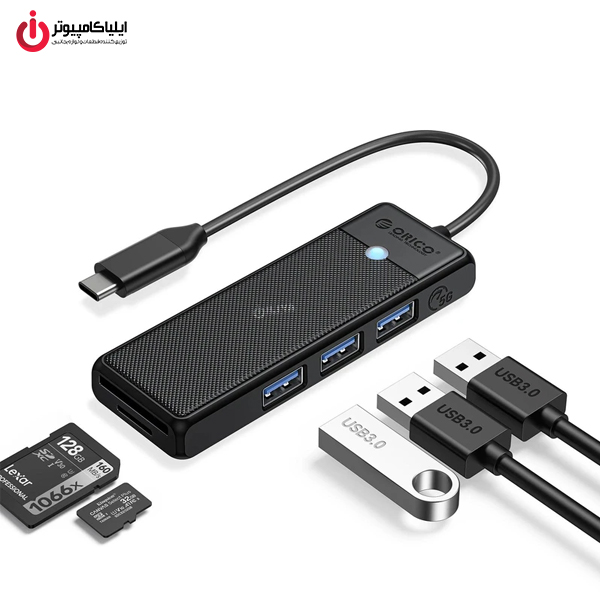 هاب 3 پورت USB3.0 اوریکو مدل ORICO PAPW3AT-C3-015 اتصال Type-C