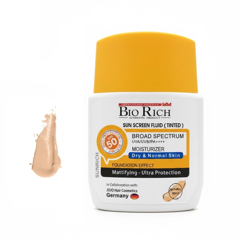 ضدآفتاب بایوریچ مناسب پوست خشک و معمولی بژ طبیعی 50 میلی لیتر spf 50