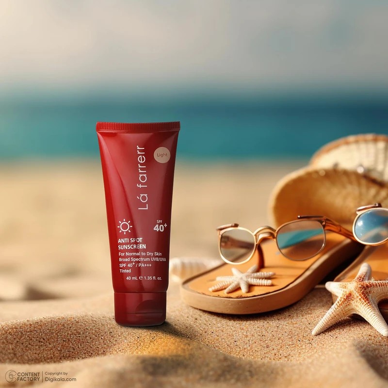 کرم ضدآفتاب و ضد لک رنگی لافارر مدل SPF 40-Light مناسب پوست های خشک و معمولی حجم 40 میلی لیتر