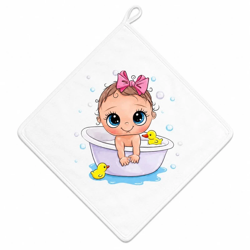 حوله دست و صورت نوزاد مدل دخترک 6 طرح دستمال سایز 31×31 سانتی متر |نقد و اقساط