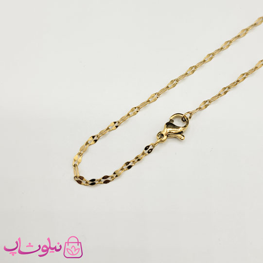 زنجیر دخترانه و ظریف استیل طلایی کد 1291