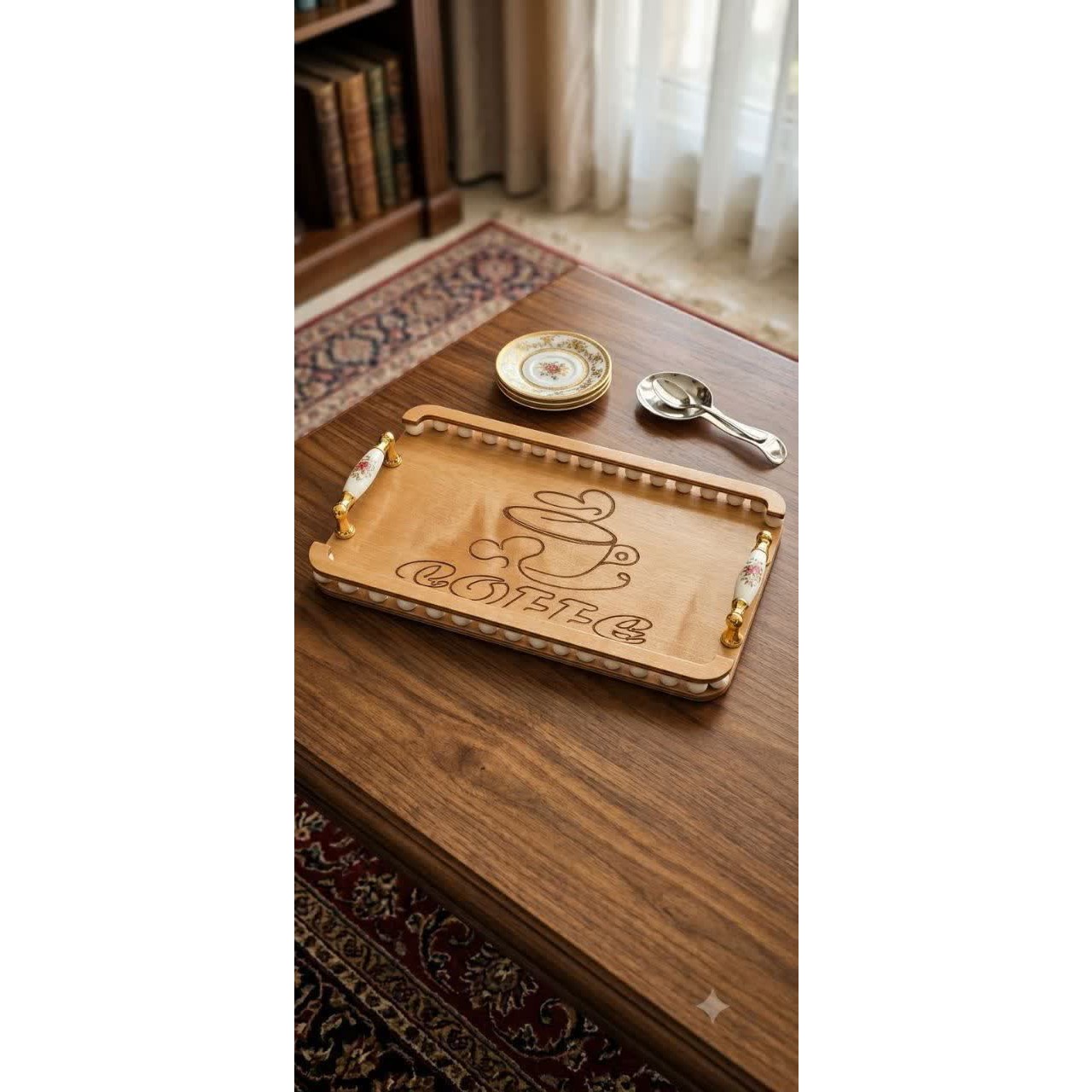 سینی چوبی مهره دار 