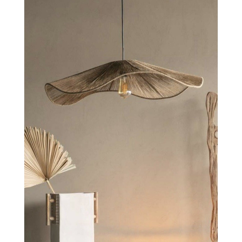 لوستر مکرومه طرح دفرمه رنگ نسکافه ای یک طبقه رنگ دلخواه شماکد سفارش 1199