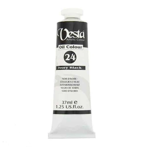 رنگ روغن وستا مشکی(کد24 ivory black حجم 37میلی لیتر)