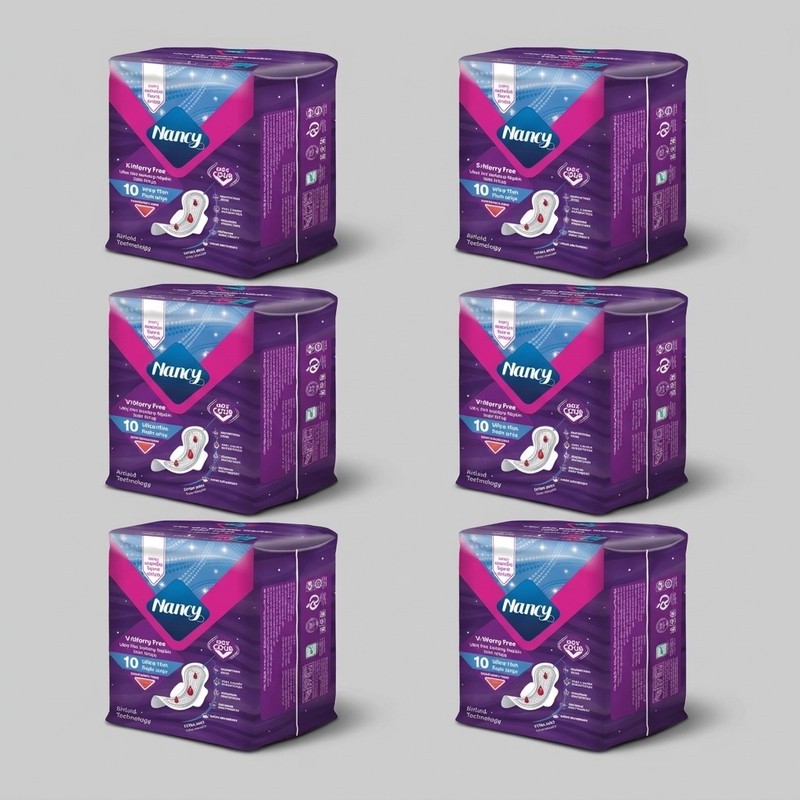 نوار بهداشتی نانسی مدل ایرلید سایز خیلی بزرگ شش بسته 10 عددی