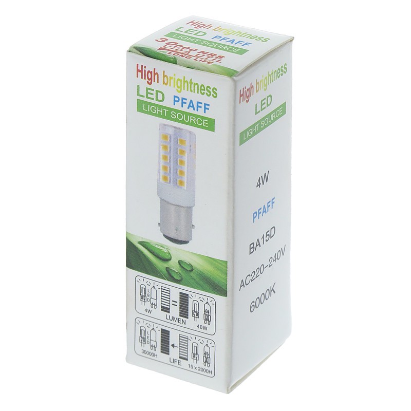 لامپ چرخ خیاطی مدل 31 ال ای دی مهتابی کد BA15D-33D-4W-110V220V-WH
