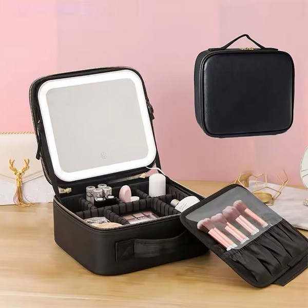 کیف لوازم آرایش مدل آینه دار LED mirror - پس کرایه