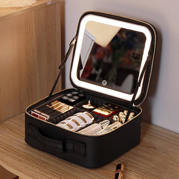کیف لوازم آرایش مدل آینه دار LED mirror - پس کرایه