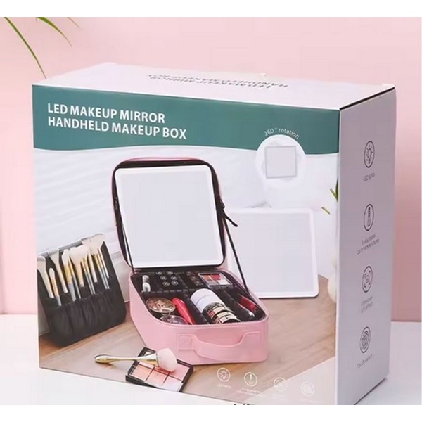 کیف لوازم آرایش مدل آینه دار LED mirror - پس کرایه