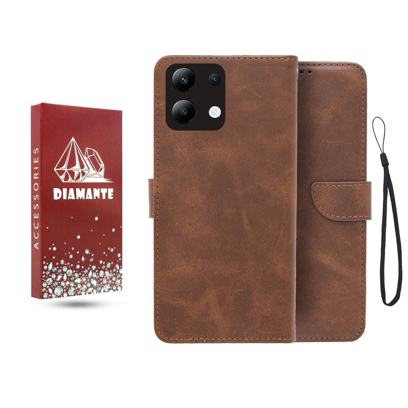 کیف کلاسوری دیامانته مدل جاکارتی مناسب برای گوشی موبایل شیائومی Redmi Note 13 Pro 5G به همراه بند آویز
