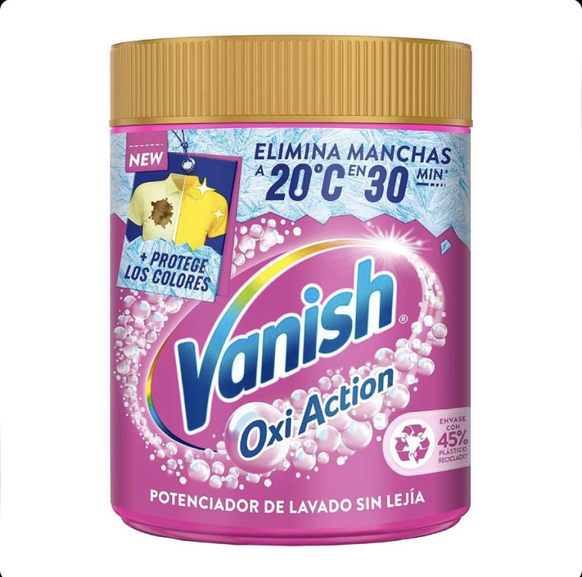 پودر لکه بر لباس ونیش Vanish Oxi Action بهبود دهنده رنگ لباس وزن 900 گرم اروپا