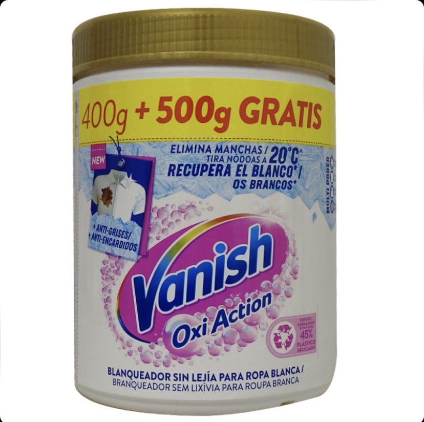 پودر لکه بر لباس ونیش Vanish مناسب لباس های سفید حجم 900 گرم