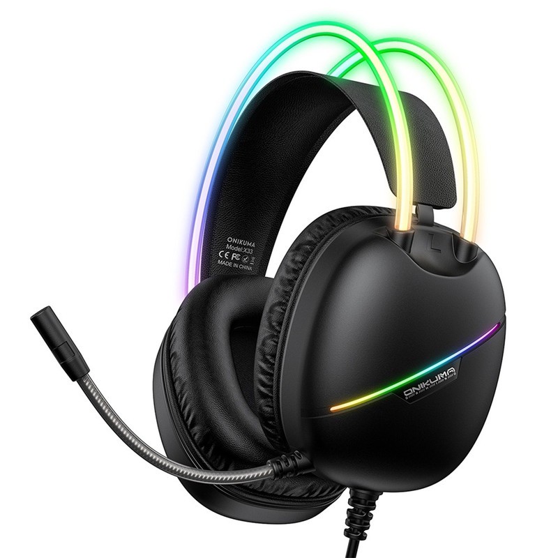 هدست گیمینگ روگوشی اونیکوما مدل x33 با صدای فراگیر شفاف، نورپردازی RGB و اتصال باسیم از طریق USB و USB Type-Cجدید
