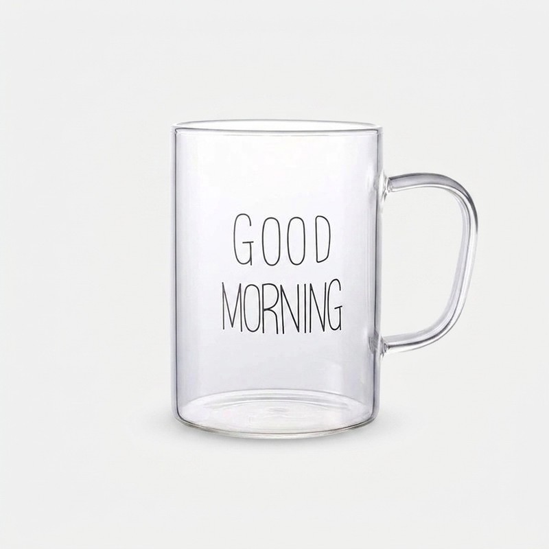 ماگ مدل شیشه ای طرح good morning