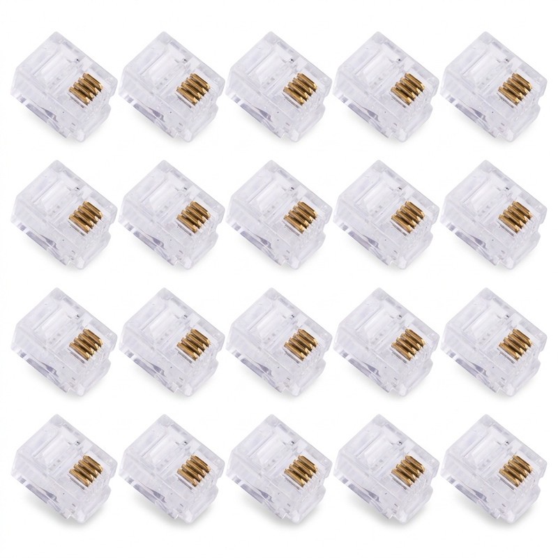 سوکت تلفن مدل TTS-RJ12-6P4C بسته 20 عددی