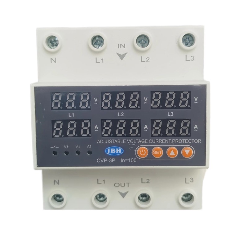 محافظ ولتاژ و جریان سه فاز 100 آمپر جی بی اچ کد JBH CVP-100 3PH 100A