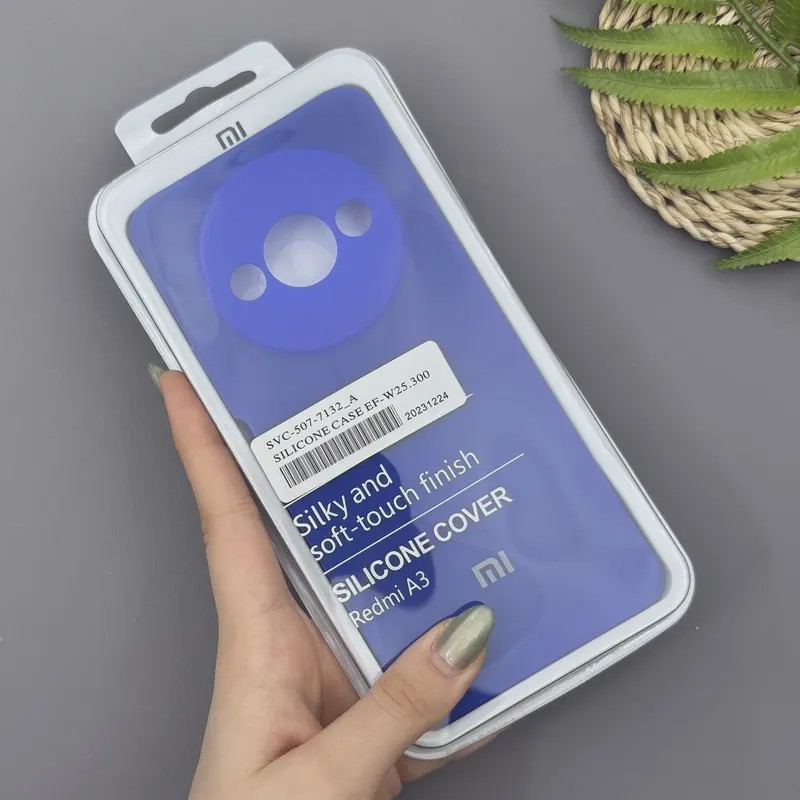 قاب گوشی Redmi A3 - Redmi A3X شیائومی سیلیکونی اورجینال پاک کنی سورا SORA درجه یک زیربسته آبی کاربنی کد 1000045
