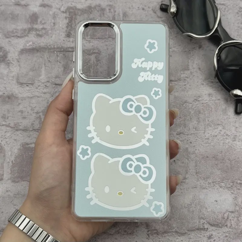 قاب گوشی Galaxy A73 سامسونگ اورجینال فانتزی سخت آینه ای لنز کرومی ایربگ دار طرح کیتی کیوت کد 167427