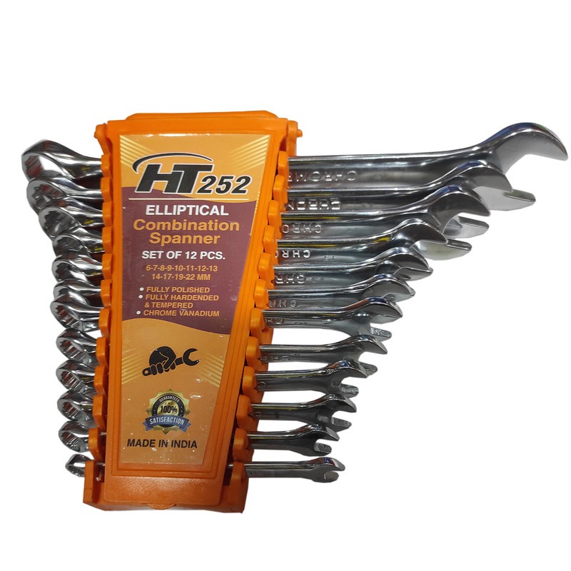 آچار یکسر تخت و یکسر رینگی اچ تی 252 مدل SMT-HT252-INDIA6-22MM-12pcs مجموعه 12 عددیجدید