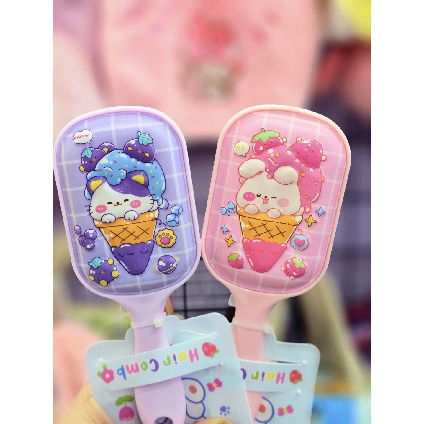 شانه فانتزی 3 بعدی طرح Ice cream بسیار کیوت و اورجینال