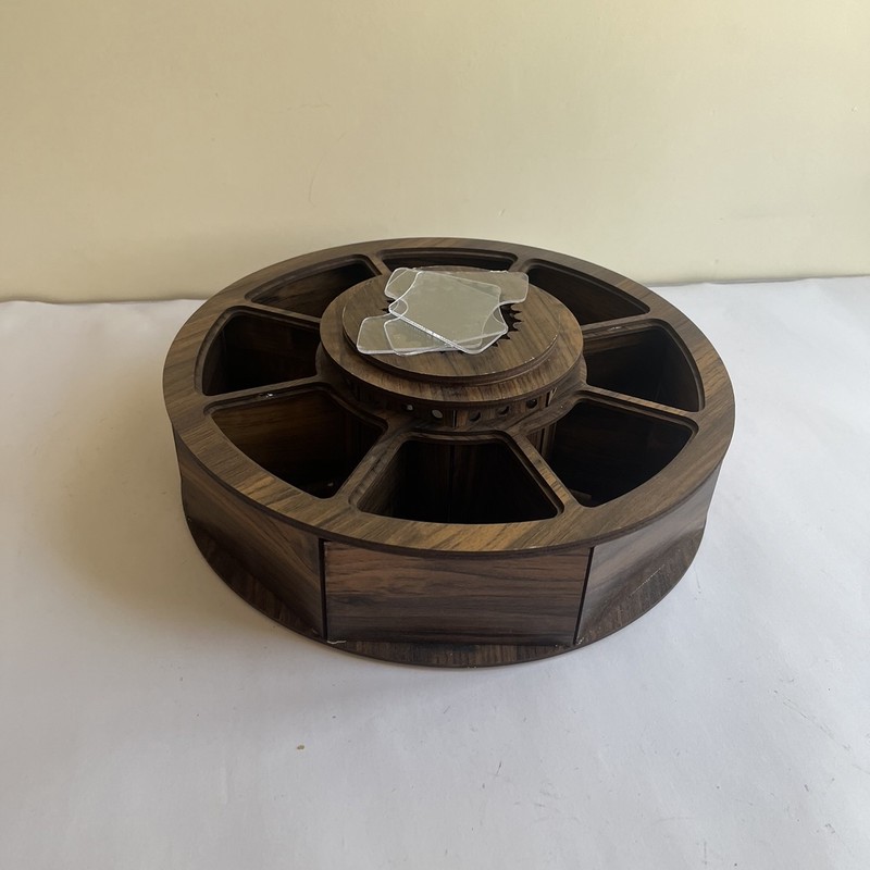 جعبه چای مدل وارمردار طرح 8خانه گرد