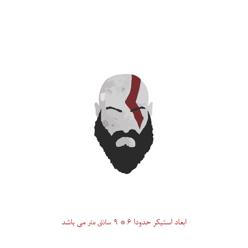 برچسب لپ تاپ پویا مارکت طرح گاد آف وار کد 155