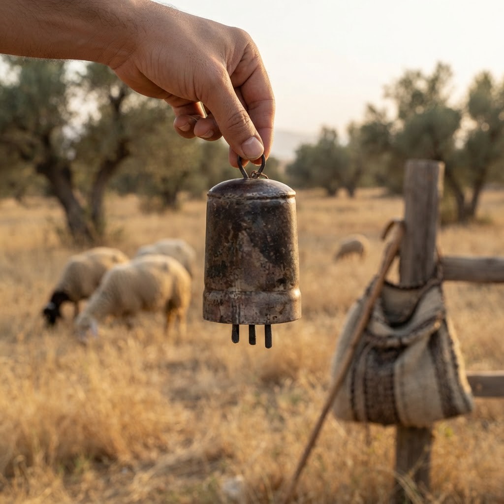 زنگوله گوسفندی مدل استوانه ای فلزی 3 زبانه جنس اعلا 9 سانتیمتر