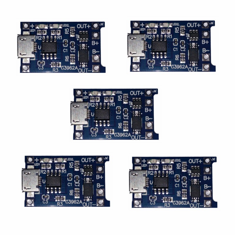 ماژول شارژر باتری مدل TP- 4056 Micro USB بسته 5 عددی