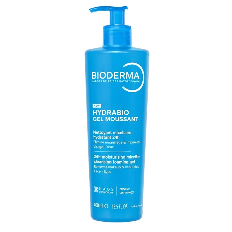 ژل شست وشوی صورت بایودرما مدل Hydrabio Gel Moussant مناسب برای انواع پوست حجم 400 میلی لیتر