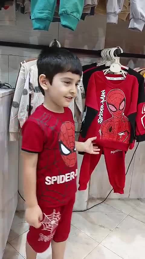 بلوز شلوار سایز 40،45،50،55 مرد عنکبوتی یا اسپایدرمن لباس بچگانه اقساطی