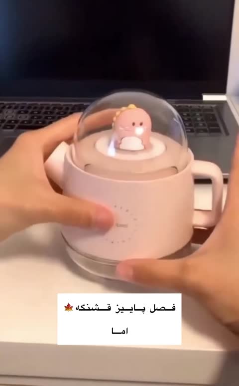بخور سرد طرح قوری با نمک صورتی مدل Achievers رطوبترسان، رایحهدرمانی و چراغخواب 7 رنگ