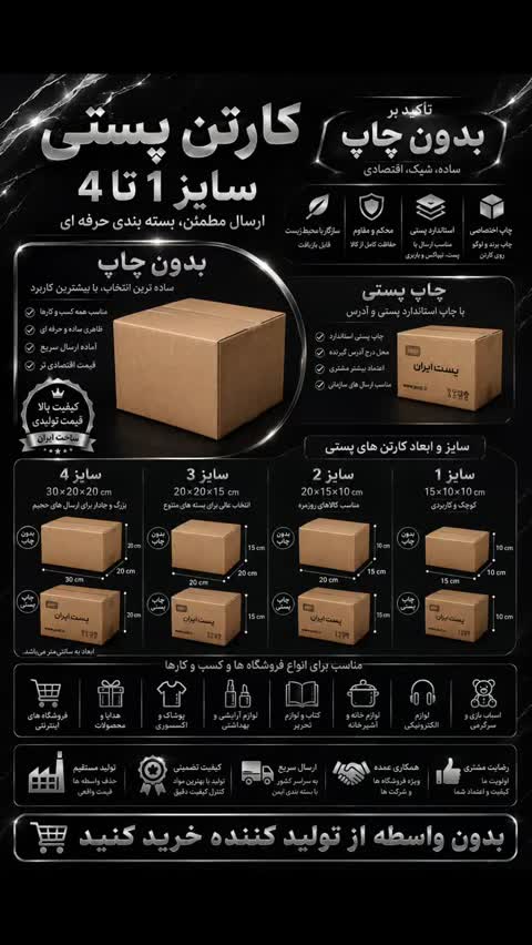 کارتن سایز 1 بسته 50عددی