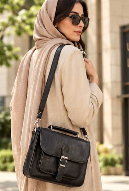 کیف دوشی زنانه چرم طبیعی کدAR1004