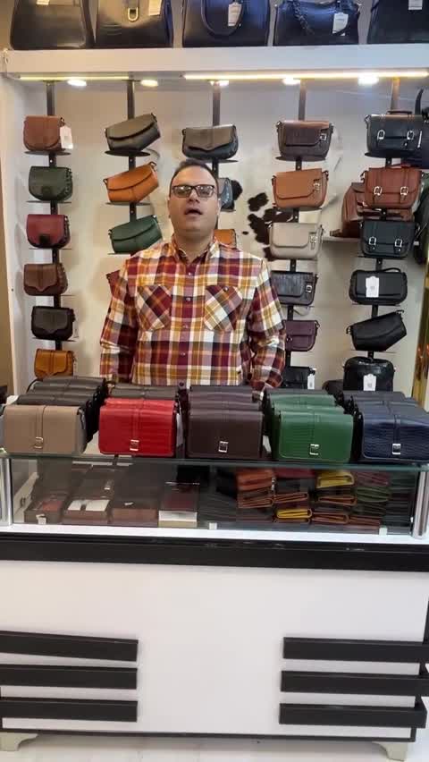 کیف دوشی تمام چرم طبیعی مدل بغل پرچ