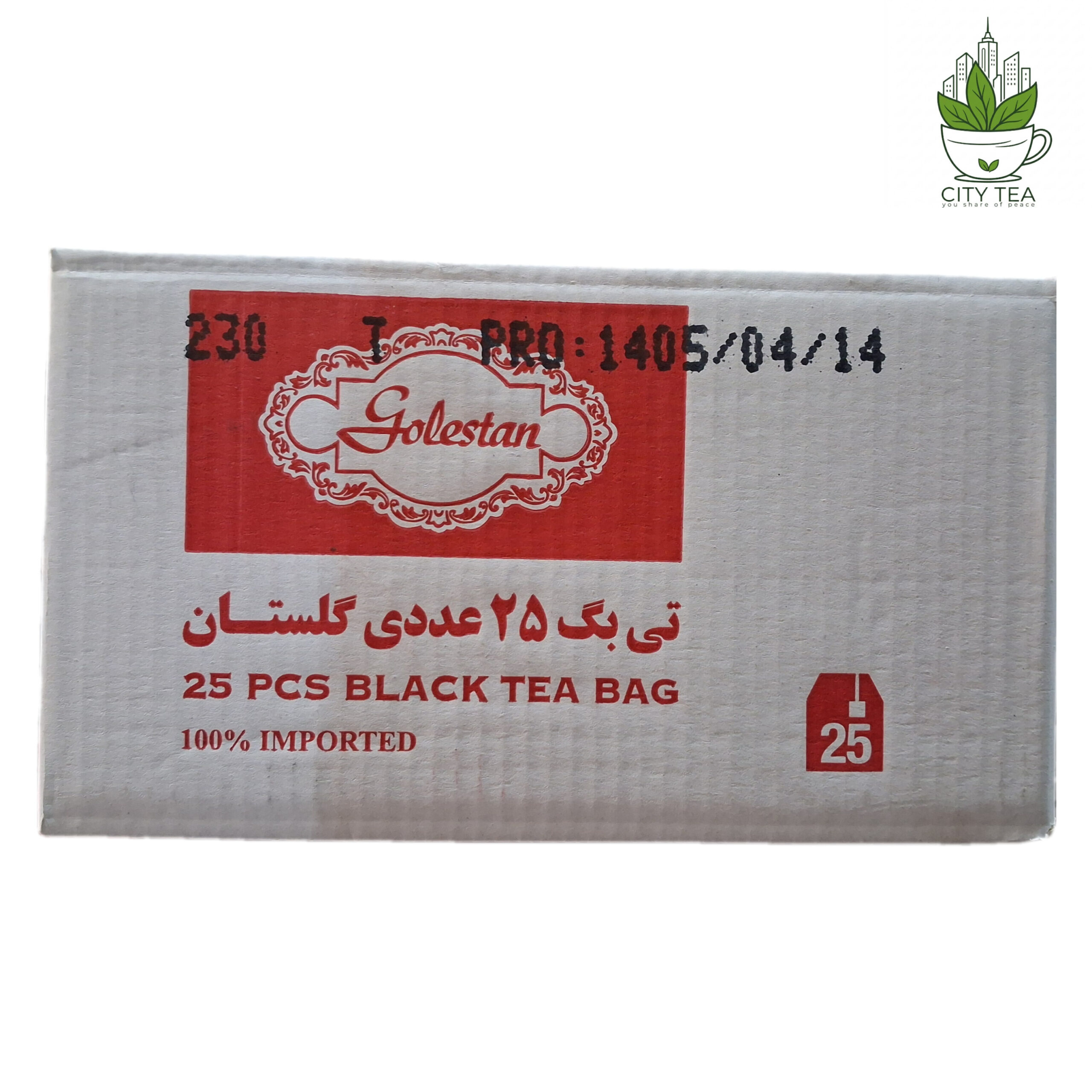 کارتن 54 عددی چای سیاه کیسه ای ساده گلستان-پک 25 عددی