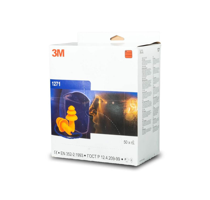 محافظ گوش توگوشی Ear plug 3M 1271 بسته 50 عددیجدید