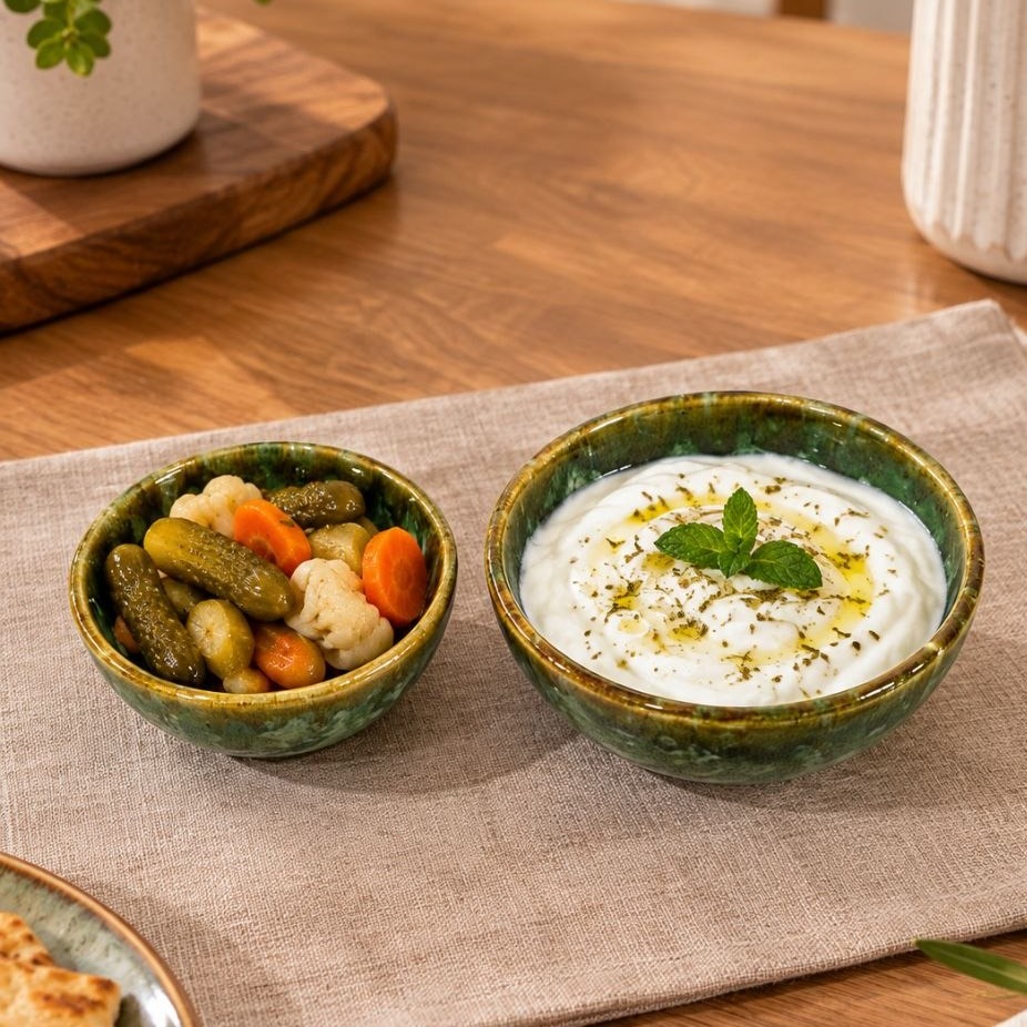ماست خوری و ترشی خوری سفالی طرح شره ای